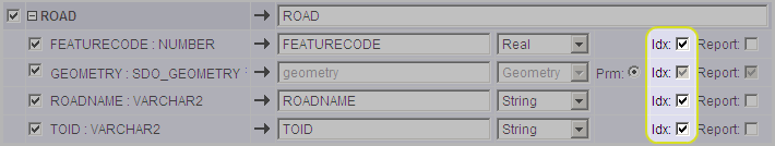 A datastore input showing attributes, each having the index (Idx in the interface)